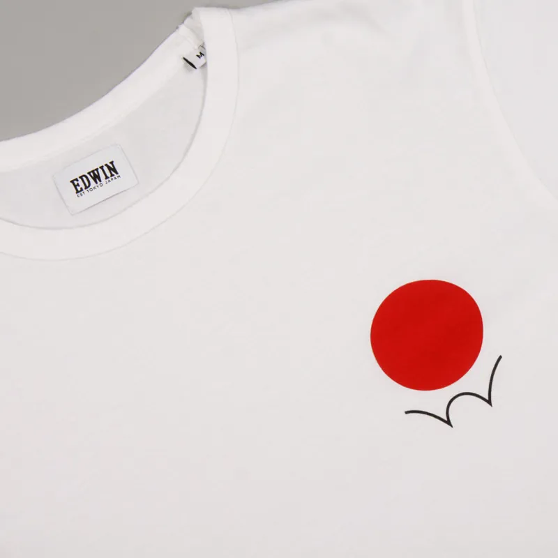 Edwin Red Dot Logo 2 T-Shirt - White Garment Washed-1